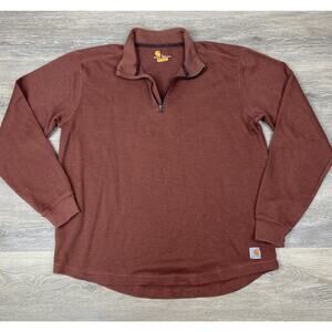 Carhartt Sweatshirt Mens Large 1/4 Zip Pullover Relaxed Fit Workwear 102837
